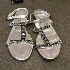 J. Crew Silver Sandals Size 9